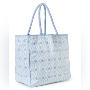 NWT Two’s Company Coastal Block Print Tote Bag